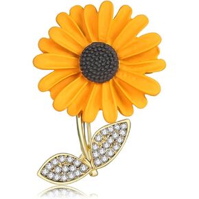 Enamel Brooch Pin For Women Men, Vintage Sunflower Honey Bee USA Flag Crystal Lapel Pin, Butterfly Scorpion Suit Dress Clips Accessory Gift for Girls
