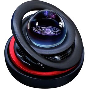 Car Diffuser Solar Energy, Crystal Ball Solar Rotating Aromatherapy for Car Interior Autorotation Decoration Accessories for Car, Family, Vehicle, Vacation (Black)