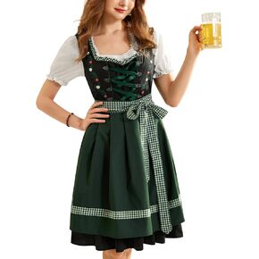 Scarlet Darkness Dirndl Dresses Women 3 Pieces Traditional German Oktoberfest Costumes