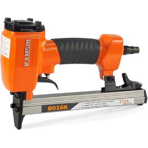 #KN8016 21 Gauge Pneumatic Fine Wire Stapler, 1/2-Inch Crown Staples, 1/4-Inch to 5/8 -Inch Leg Length Power Upholstery Staples Gun for Furniture,Cabinets, Bedding, Picture Frames