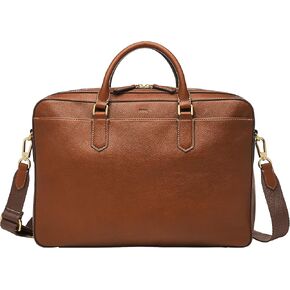 Fossil Men's Haskell or Asher Leather Messenger Briefcase Work Laptop Bag for Men