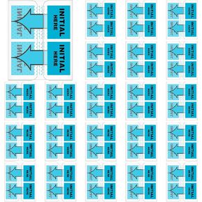 800-Piece Sign Here Tabs - 1 Inch Sticky Flags for Document Notarization, Office Notebook and Book Annotation - Initial Here Stickers(Blue,Initial Here)