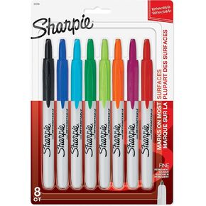 SHARPIE Retractable Fine Point Permanent Markers, 8 Colored Markers (32730PP)