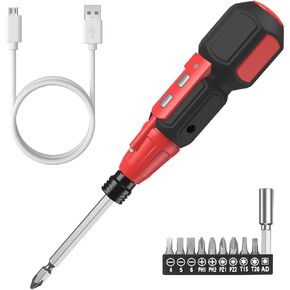 ORIA Electric Screwdriver Cordless, 13 in 1 Rechargeable Electric Screwdriver Set with 10 Bits and 1/4 inch Bit Holder, Power Repair Tool Kit with LED Lights, Charging Cable, for Phones,Toys, PC