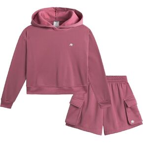 AEROPOSTALE Girls' Skort Set - Fleece Crew Neck Pullover Sweatshirt and Cargo Scooter Skort - Fashion Outfit for Girls, 4-12
