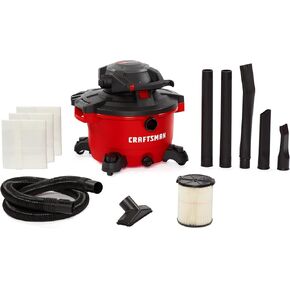 CRAFTSMAN CMXEVBE17606 12 Gallon 6 Peak HP Wet/Dry Vac with Detachable Leaf Blower, Portable Shop Vacuum with Attachments and Dust Collection Bags