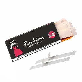 GLC Double Sided Tape for Fashion, Clothing and Body - Strips | All Day Strength Invisible Dress Tape for women | Gentle to stick on Skin and clothes | Transparent Clear Color for All Skin (50)