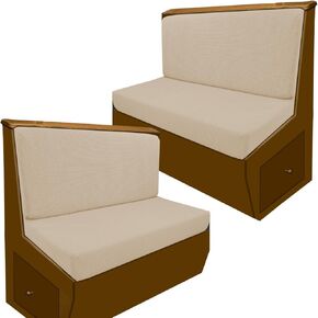 RV Dinette Cushions Covers, Stretchable and Washable Fabric Sofa Seat Slipcovers for RV Camper Car Couch Include 2 Backrest Cover & 2 Bench Cover (Coffee Grey) in Kuwait