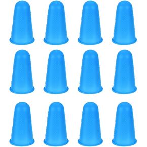 uxcell Silicone Finger Protectors, Anti-Slip Finger Cover, Finger Tips for Sewing, Sorting Paper, Red, Large Size, 12 Pcs