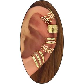 Gold Ear Cuff Earrings Set for Women Non Piercing Ear Cartilage Small Crystal Earrings Jewelry