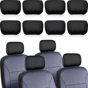 8 Pack Universal Car Headrest Cover Car Seat Head Rest Cover Protector Car Decor Interior Vehicle Accessories Functional Headrest Cover for Car Truck Auto(Black Style)