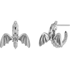 Mystical Dragon Hoop Earrings Jewelry with 925 Sterling Silver Posts