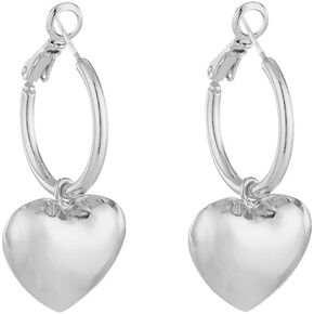 Small Hoop Earrings With Cute Love Heart Shaped Charm Dangle Drop for Women Teen Girls Hypoallergenic Sensitive Ear 925 Sterling Silver Post Round Circle Thick Huggie Hoops Dainty Dangling Fashion Minimalist Simple Hooped Jewelry Gifts Her Wife Bff Daught