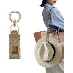 Hat Clip for Travel on Bag Backpack Luggage Fashion PU Leather Non-Magnetic Elastic Hat Holder Sun Hat Accessories