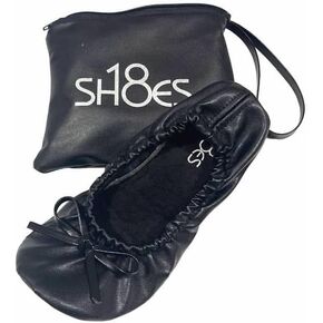Shoes8teen Kids Girls Foldable Portable Travel Ballet Flat Shoes w/Matching Carrying Case