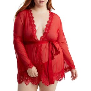 Lingerie For Women Robe + G-String Provence Eyelash Lace Oh là là Chéri