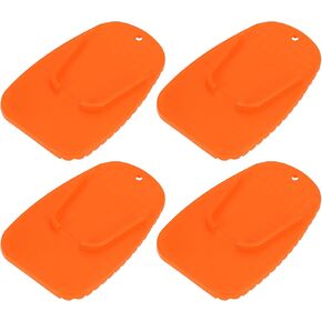 Motoforti 4pcs Motorcycle Kickstand Pad Support Plate Pad Parking Stand Side Stand Extension Pad Black
