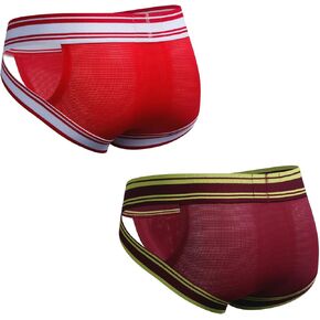 JOCKMAIL 2PCS/PACK Mens Briefs Underwear Wide Belt Mens Underwear Briefs Mesh Athletic Mens Sport Underwear Briefs