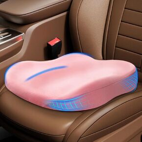Car Seat Cushions for Driving, Innovative Wedge Adult Booster Seat Cushion for Car Truck Driver, 3.9 Inches Support Memory Foam Butt Seat Cushion for Office Chair Wheelchair Home, Cloth Black