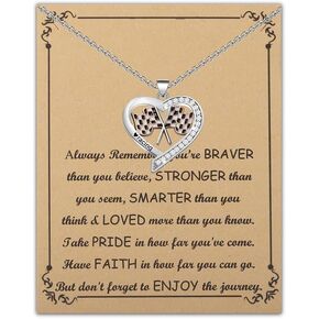BNQL Checkered Flag Racing Necklace Race Car Gifts for Racers Formula 1 Car Racing Gifts Checkered Flag Pendant Jewelry Necklace