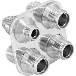 Dokili Polished Aluminum 4-Way Square Streamline Bulkhead Plate 384600-MBA Vintage for Car Air Conditioning Heater