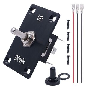 weideer Toggle Switch with UP/Down Panel Momentary 16A 250V (ON)/Off/(ON) 3 pin Heavy Duty Toggle Switch with Waterproof Cap and Wires for RV Car Boat E-TEN-123-M-X-B
