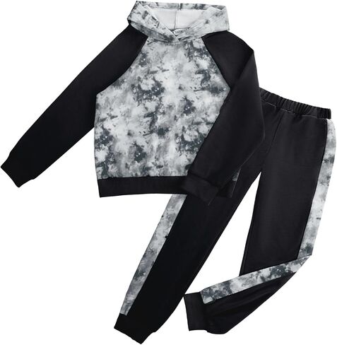 GRACE KARIN Girls 2 Piece Pant Sets Long Sleeve Sweatshirt Hoodie and Sweatpants Outfits Size 5-14 Years in Saudi Arabia