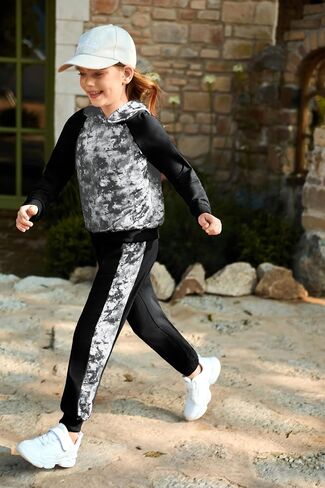 GRACE KARIN Girls 2 Piece Pant Sets Long Sleeve Sweatshirt Hoodie and Sweatpants Outfits Size 5-14 Years in Saudi Arabia
