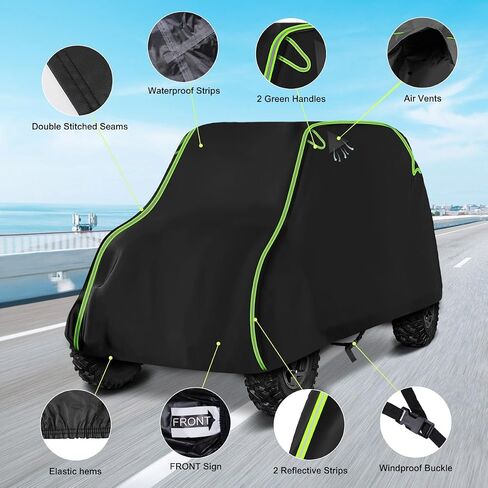 QUNSUNUS UTV Cover 2-3 Seater Compatible with Polaris RZR Cover/Can-Am Defender Cover/Yamaha YXZ Cover All-Weather Protection Heavy Duty Cover 130" x 64" x 72" in Saudi Arabia