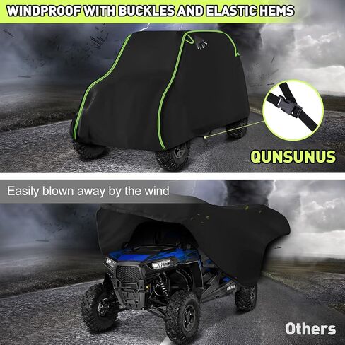 QUNSUNUS UTV Cover 2-3 Seater Compatible with Polaris RZR Cover/Can-Am Defender Cover/Yamaha YXZ Cover All-Weather Protection Heavy Duty Cover 130" x 64" x 72" in Saudi Arabia