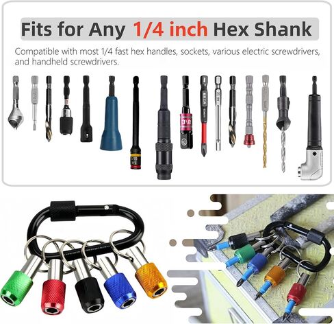12PCS Bit Holders 1/4 Socket, Hex Shank Screwdriver Bit Holder for Impact Driver Drill Bit Keychain Extension Bar Quick Release Easy Change, Screwdriver Bit Holders for Tools & Home Improvement Gift in Kuwait
