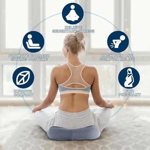 Seat Cushion for Office Chair - Office Chair Cushion Improves Posture -Memory Foam Seat Cushion for Back Sciatica&Tailbone Pain Relief-Coccyx Seat Cushion for Desk Chair,Car Seat,Wheelchair in Saudi Arabia
