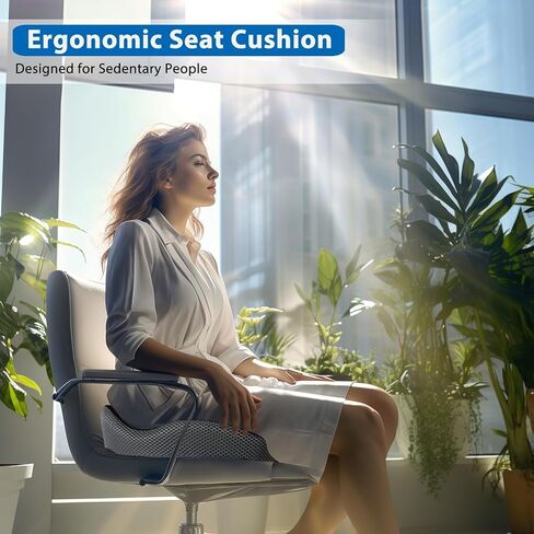 Seat Cushion for Office Chair - Office Chair Cushion Improves Posture -Memory Foam Seat Cushion for Back Sciatica&Tailbone Pain Relief-Coccyx Seat Cushion for Desk Chair,Car Seat,Wheelchair in Saudi Arabia