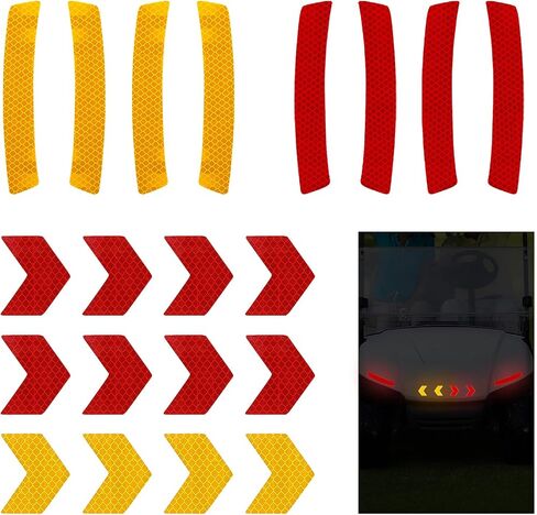 Aster 20Pcs Golf Cart Reflectors Strip, Reflective Car Golf Cart Sticker Decals, Outdoor Waterproof Reflector Tape Sticker, Night Visibility Adhesive Reflector Stickers for Club Car Yamaha EZGO in Saudi Arabia