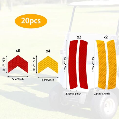 Aster 20Pcs Golf Cart Reflectors Strip, Reflective Car Golf Cart Sticker Decals, Outdoor Waterproof Reflector Tape Sticker, Night Visibility Adhesive Reflector Stickers for Club Car Yamaha EZGO in Saudi Arabia
