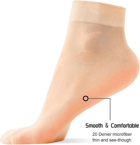 9 Pack Women's Ankle Socks, Sheer Pop Nylon Socks, Silky Breathable Hosier in Saudi Arabia