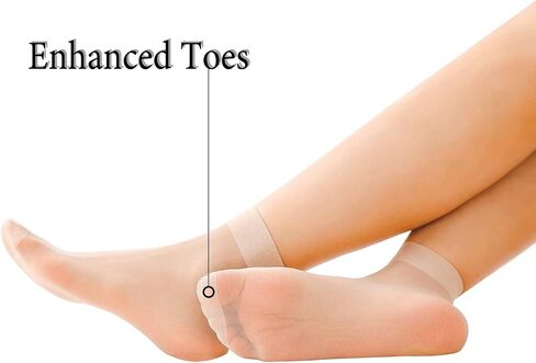 9 Pack Women's Ankle Socks, Sheer Pop Nylon Socks, Silky Breathable Hosier in Saudi Arabia