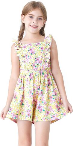 PATPAT Girls Wide Leg One Piece Ruffle Sleeveless Backless Casual Rompers Jumpsuit in Saudi Arabia
