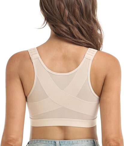 DotVol Women's Comfort Front Closure Back Support Full Coverage Non Padded Wirefree Everyday Bra in Saudi Arabia
