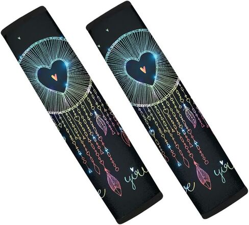 2 Pack Dream Catcher Sunflower Black Car Seat Belt Shoulder Pads Strap Covers Car Seat Belt Cushions in Saudi Arabia