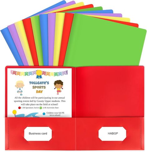 HABGP 100 Pack Black Two Pocket Folder with Prongs, Paper Folders with Pockets and Business Card Holder, Folders with Pocket Fit Letter Size, Organizing Papers in School, Office & Business Black in Kuwait