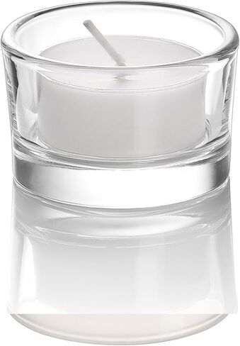 Grey Tealight Candle Holders - Set of 18, Round Glass Candle Holder, 2" Diameter - CH03 - Tea Grey in Saudi Arabia