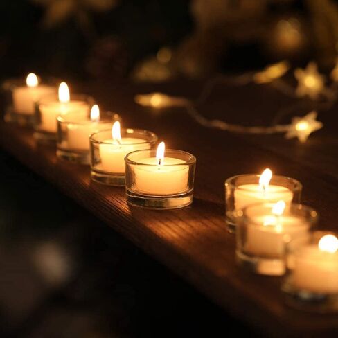 Grey Tealight Candle Holders - Set of 18, Round Glass Candle Holder, 2" Diameter - CH03 - Tea Grey in Saudi Arabia