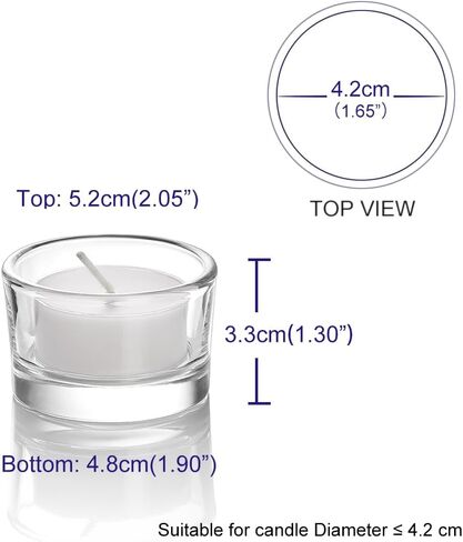 Grey Tealight Candle Holders - Set of 18, Round Glass Candle Holder, 2" Diameter - CH03 - Tea Grey in Saudi Arabia
