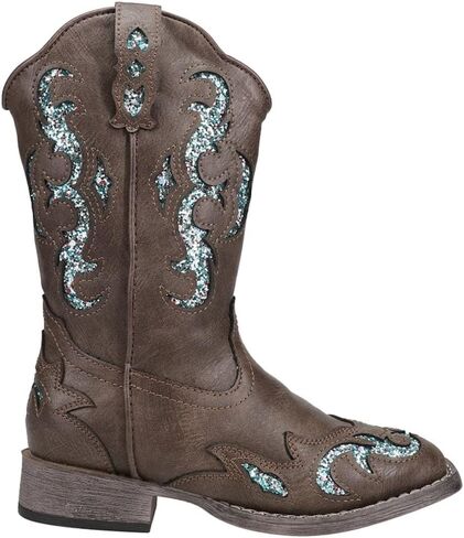 ROPER Kids Girls Glitter Gypsy Square Toe Casual Boots Mid Calf - Brown in Saudi Arabia