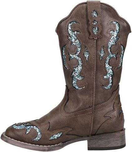 ROPER Kids Girls Glitter Gypsy Square Toe Casual Boots Mid Calf - Brown in Saudi Arabia