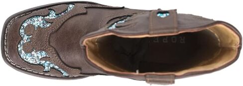 ROPER Kids Girls Glitter Gypsy Square Toe Casual Boots Mid Calf - Brown in Saudi Arabia