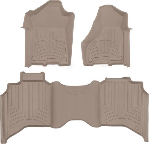 سجادات أرضية WeatherTech FloorLiner HP Custom Fit لـ Ram 2500/3500 (كابينة الطاقم، بدون PTO) - الصف الأول والثاني (441545-1-2IM)، أسود in Saudi Arabia