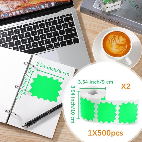 Gueevin 1000 Pcs Price Tags Stickers, Large Sale Sticker Bulk, Signs Removable Waterproof Sales Price Label Tags for Garage Sales, Fundraising, Stores, Commerce, Green in Saudi Arabia