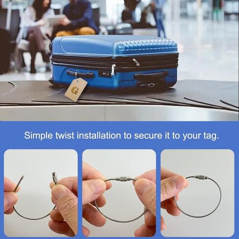 Mziart Luggage Tags for Suitcases, Initial Luggage Tag 2 Pack PU Leather Personalized Suitcase Tags Name ID Labels with Stainless Steel Loops Baggage Travel Bag Tags Cruise Essentials Gifts (Letter M) in Kuwait